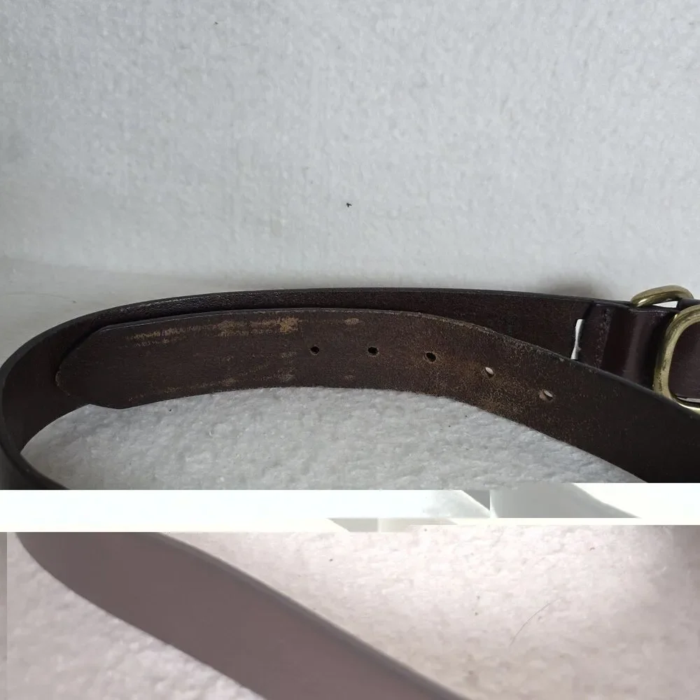 Brown Geniune Leather Gold Buckle Made In USA Medium 38